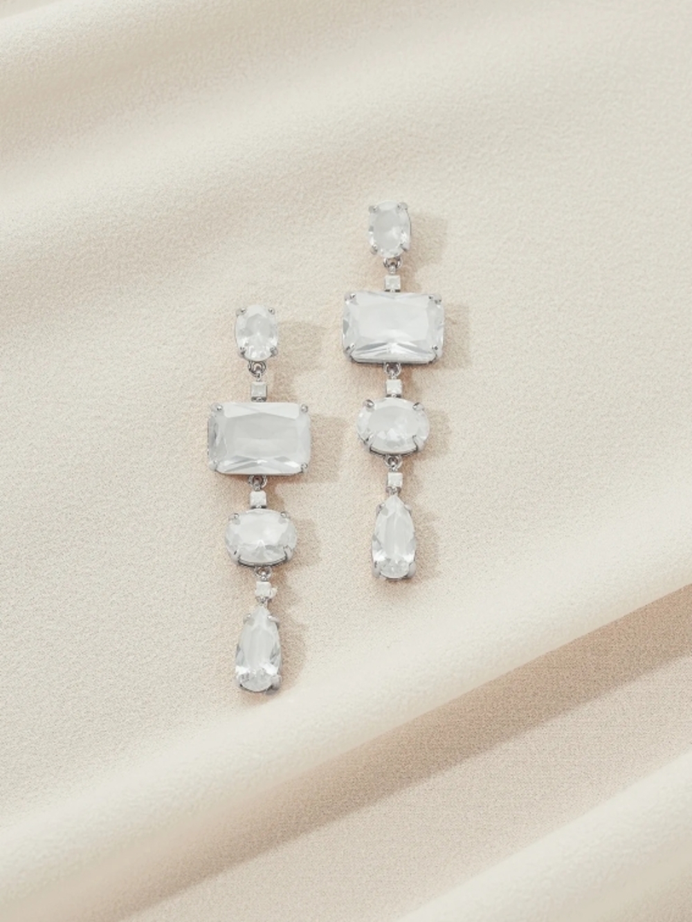 ISO Olive & Piper Hilton Drop Earrings - White/Silver